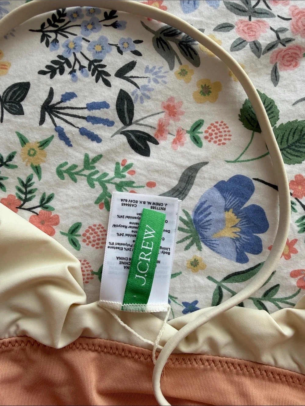 J. Crew Women’s Cream Ruffled Swimsuit One Piece Size 10 NWOT